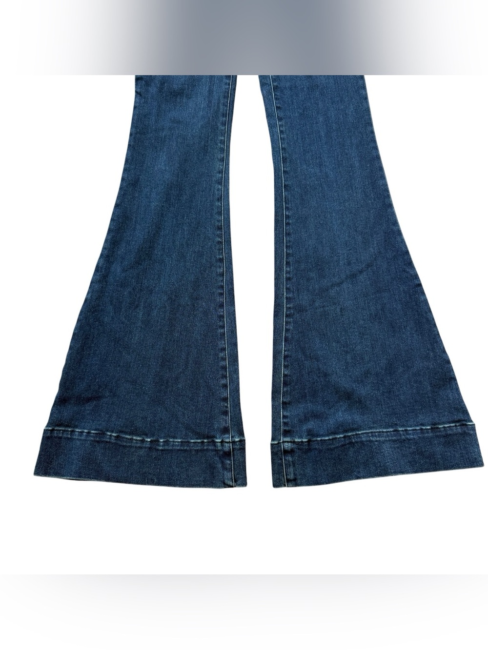 Show Me Your Mumu Jacksonville Denim Bell Bottom Jumpsuit Belted 70s Disco Flare - Picture 11 of 16